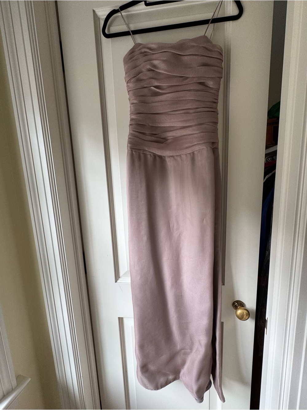 Armani Collezioni Dusty Mauve Strapless Ruched Gown
